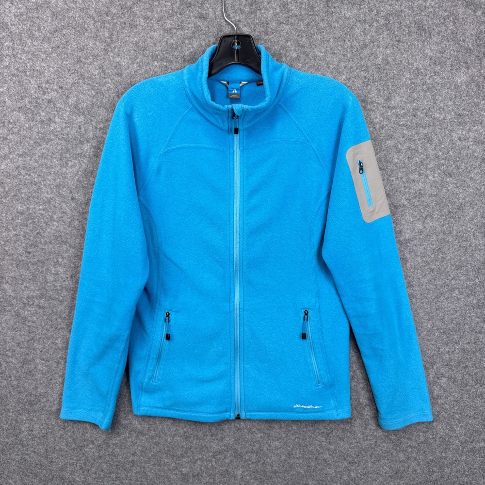 Eddie Bauer First Ascent Fleece Jacket Large Blue Polartec Full Zip Arm Pocket